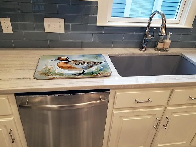 Caroline's Treasures DAC3246DDM Northern Pintail Dish Drying Mat Absorbent Dish Drying Mat Pad for Kitchen Counter Dish Drainer Mat for Countertop 14 x 21 Multicolor