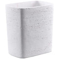 Polytree White Travertine Stone Bathroom Trash Can 1.8 Gallon(7 Liter) Small Kitchen Garbage CanLiving Room Bedroom Trash Can Decor Wastebasket for Home Office