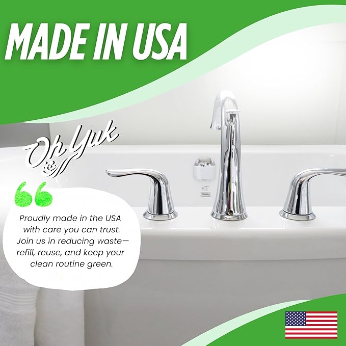 Oh Yuk Tub and Tile Cleaner – Combo Pack with Spray and Concentrate Refill | Cleans Tubs Tiles and Shower Walls | 4X Long-Lasting Value | Biodegradable Vegan Cruelty-Free | Made in USA