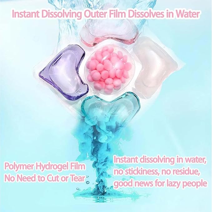 Washing Machine Pods - Hundred Count Scented Stain Removal Concentrated Fabric Softener Color Protection Clothes For Pant Towel Sweater Bedding Underwear Deep Clean Laundry Detergent Pack