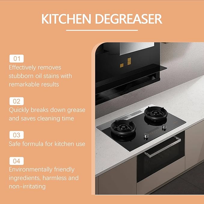 Kitchen Heavy Grease Foam Cleaner - Spray For Oily Stains On Cookware &amp Appliances Safe For All Surfaces(2PCS)