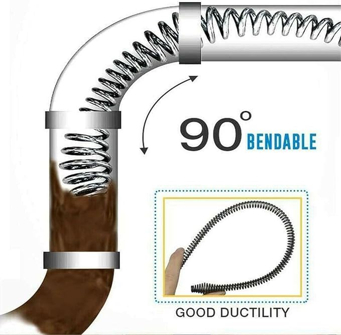 Drain Clog Remover Tool Dredge Tool Grabber Pickup Clog Remover Universal Spring Pick Up Reacher Bendable Hose For Bathtub Kitchen Sink