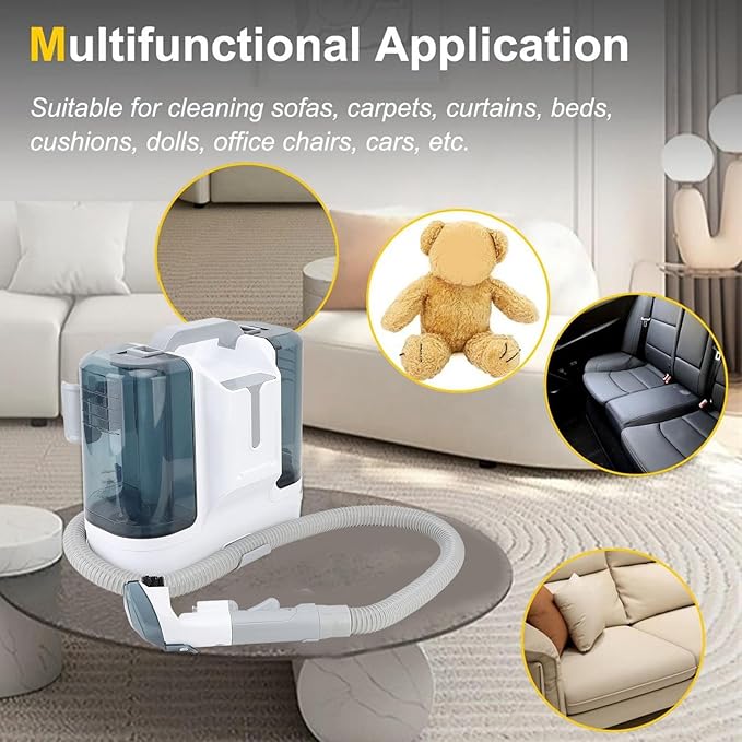 450W SpotBest Cheap Remover Carpet Cleaner Portable with Strong Suction for Sofa Curtain Blanket Cushion Deep Cleaning Machine for Home Pets Use (US Plug 110V)