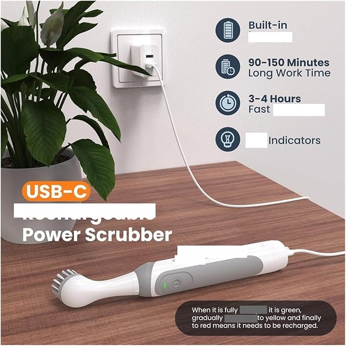 Fit for Cordless Electric Power Scrubber - Versatile Cleaning Brush with 5 Attachments for Home Use