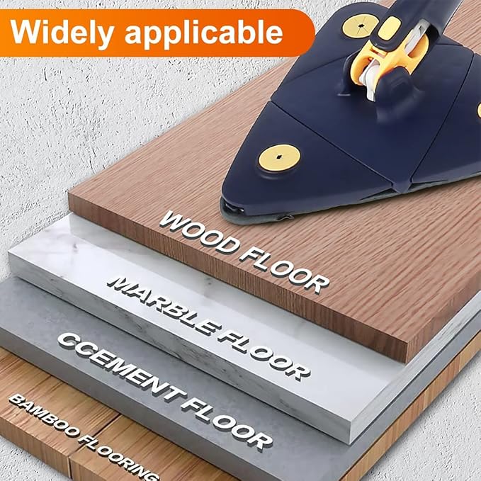 360 Degree Rotating Triangle Cleaning Mop Rotating Adjustable Cleaning Mop 4 Reusable Washable Pads 12027
