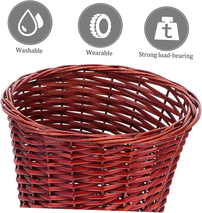 ABOOFAN Willow Rattan Trash Can Waste Basket for Home Small Light Rattan Woven Storage Tidy Organizer