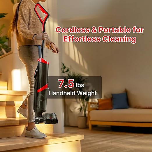 Shop-Vac Wet Dry Vacuum Cleaner and Mop 15000Pa Vacuum Mop All in One Lightweight Multi-Surface Cleaner with Self-Cleaning LED Display &amp Voice Prompts