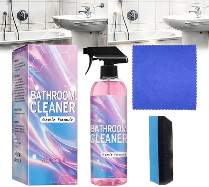 Heavy Duty Bathroom Scrubbing Solution Bathroom Descaler Foam Cleaner Powerful Pink Bathroom Cleaner Spray For Sink Tub Floor Tile (1PCS)