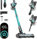 Cordless Vacuum Cleaner 8-in-1 Cordless Stick Vacuum Cleaner with 3 Suction Modes Up to 45mins Runtime Rechargeable Self-Standing Vacuum Cleaners for Home Pet Hair Carpet Car Hard Floor Green