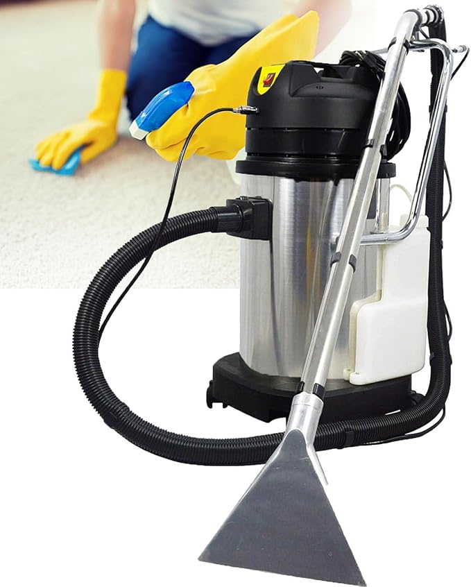 1034w Commercial Carpet Cleaning Machine 2 in 1 Carpet Spraying Floor Brush Cleaner Extractor Vacuum Washing Machine 2 Independent Water Tanks for Sewage and Clean Water 40L