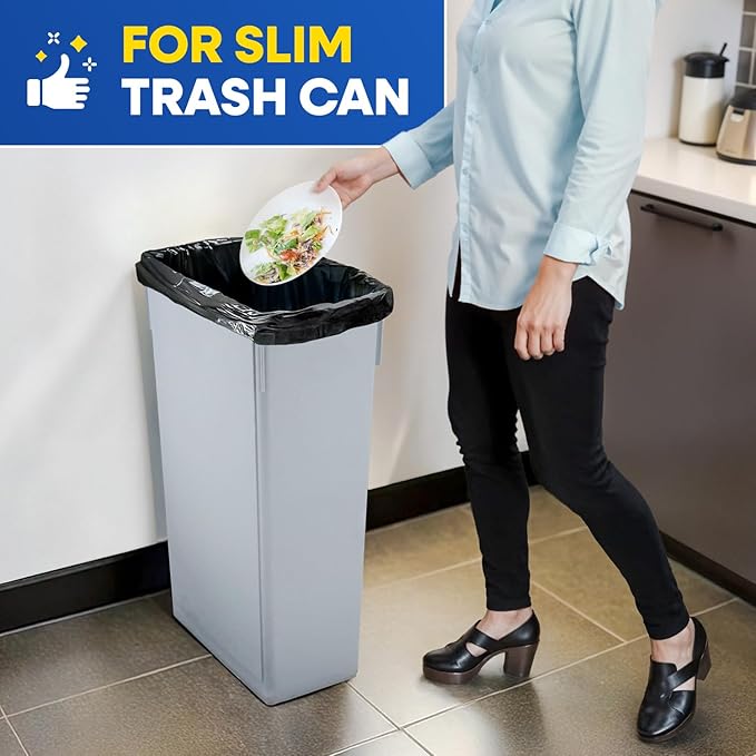 23 Gallon Trash Bags 1 Mil Black Waste Bags Fits Slim Jim 23 Gal Trash Cans 29 x 44 Tall Garbage Trash Can Liners 200 Pack