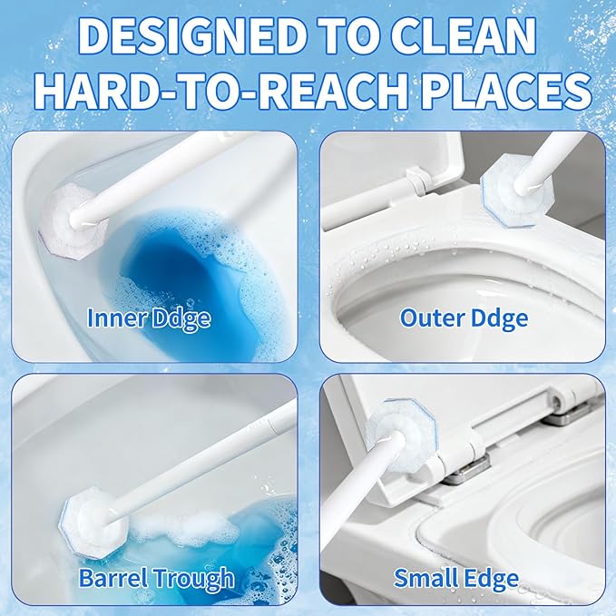 100 Count Toilet Wand Refills for Clorox 4X Cleaning Power Toilet Bowl Cleaner Refill Pads for Clorox Wand System Disposable Toilet Brush for Bathroom CleaningLight Scent
