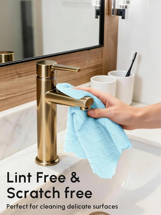 Microfiber Cleaning Cloths Roll 75 Pack Tear Away Microfiber Towels Roll 12 x 12 Lint Free Rags Reusable Cleaning Cloths Washable Scratch FreeUltra Absorbent Dish Rags(Blue Ripple)