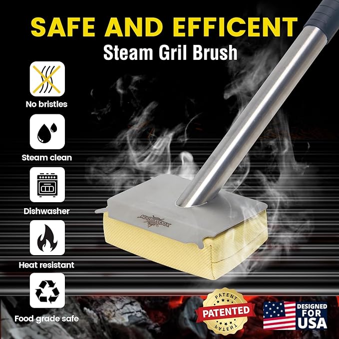 Grill Brush Bristle Free(Only Replaceable Cleaning Head No Grill Brush)-Yellow