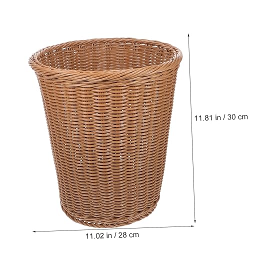 GLEAVI 1pc Wastebasket Garbage Bin Woven Trash Container Rustproof Iron Office Trash Basket Quality Material