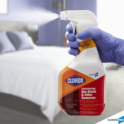 CloroxPro Clorox Disinfecting Bio Stain and Odor Remover Refill 128 Fluid Ounces Pack of 4 (Packaging May Vary)