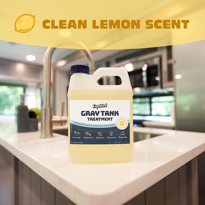 Liquified RV Toilet Treatment - Gray Holding Tank Digester - Odor Eliminator - Lemon Scent - Matts RV Reviews