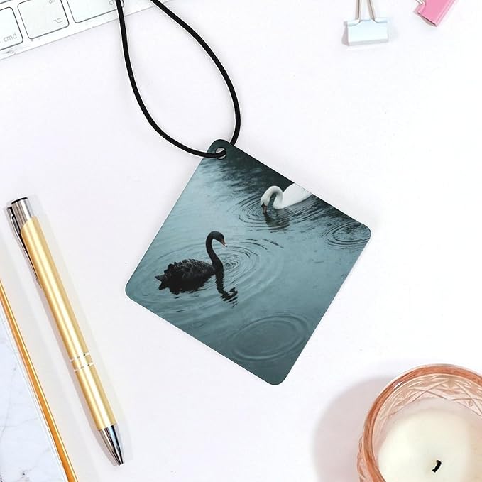 5PCS Car Air Freshener Hanging Personalized Double Sided Swans in Rain Car Fresheners Long Lasting New Cars Scents Cute Automotive Freshies for Closets Drawers (tea)