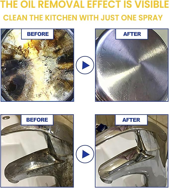Multifunctional Kitchen Grease Cleaner - Heavy-Duty Degreaser For Stove &amp Cookware Removes Stubborn Oil Stains &amp Grime(3PCS)