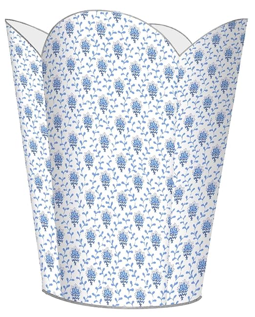 Marye-Kelley WB468-Blue Provencial Print Wastepaper Basket
