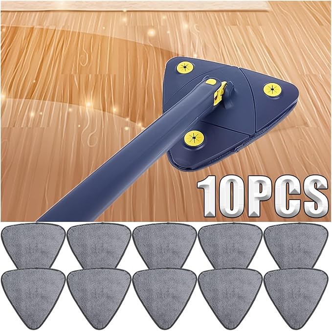 5/10pcs Triangle Microfiber Mop Pads Large Glass Sweeping CleaningCloth Dust Replacement Head Clean Tool(A -5pcs)