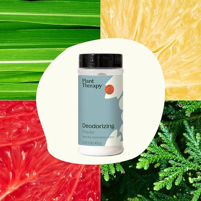 Plant Therapy Deodorizing Powder 16 oz &amp Deodorizing Room Spray 4 oz Quick On-The-Go Freshness Safe &amp Gentle for Everyday Use Free from Harsh Chemicals &amp Synthetic Fragrances