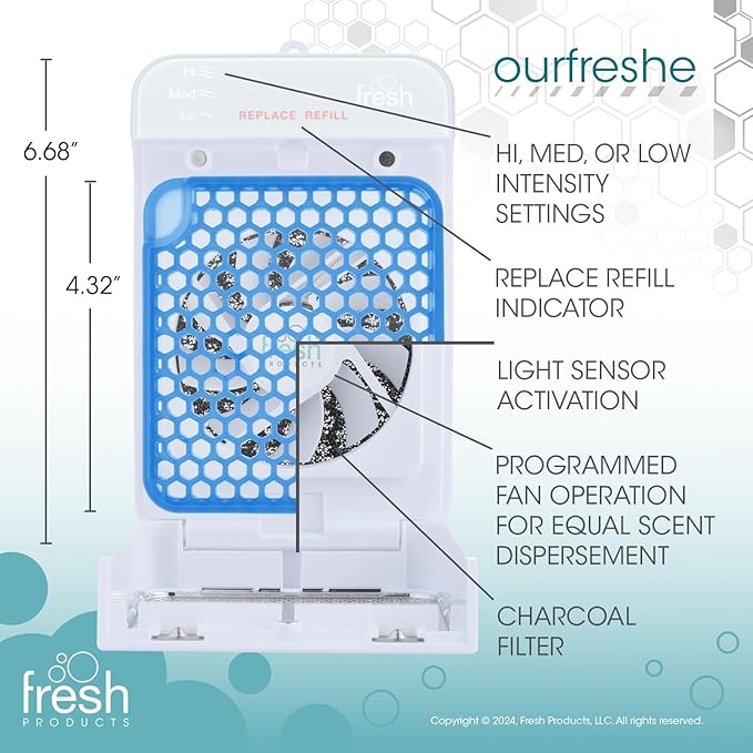 Fresh Products ourfreshe Plug In Air Freshener 30 Day Refills Replace Messy Aerosols with Dry Fragrance For Use in Medium Sized Spaces Cotton Blossom 6 Pack