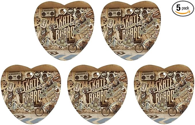 5PCS Car Air Freshener Hanging Personalized Double Sided Skate Duo Car Fresheners Long Lasting New Cars Scents Cute Automotive Freshies for Closets Drawers (tea)