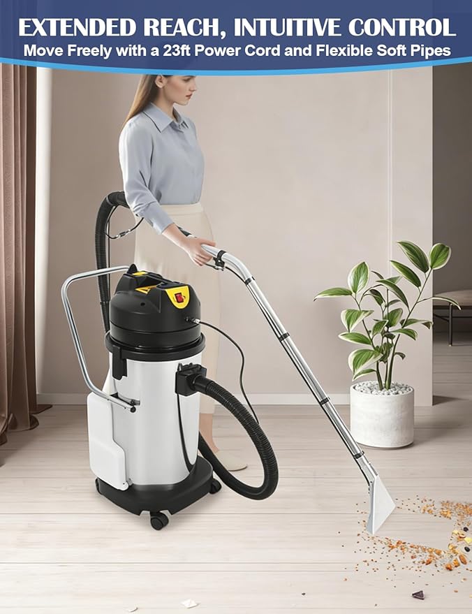 40L/11Gal Commercial Carpet Cleaner 3 in 1 Multi-Purpose Floor Cleaning Machine Vacuum Cleaner 1049W Professional Heavy Duty Extractor Vacuum Washing Machine for Curtain Sofa Carpet Cleaning Machine