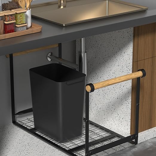 4.5 Gallon Slim Plastic Wastebasket 3 Pack Rectangular Small Trash Can Wastebasket for Office Bathroom Kitchen Black