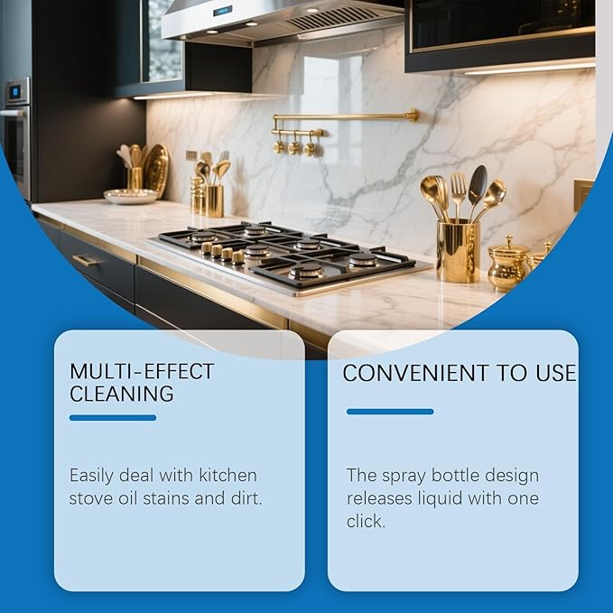 Multi-Surface Oil Stain Cleaner 300ml Spray Easy To Use Suitable For Kitchen Stove Household Cleaning(1pcs)