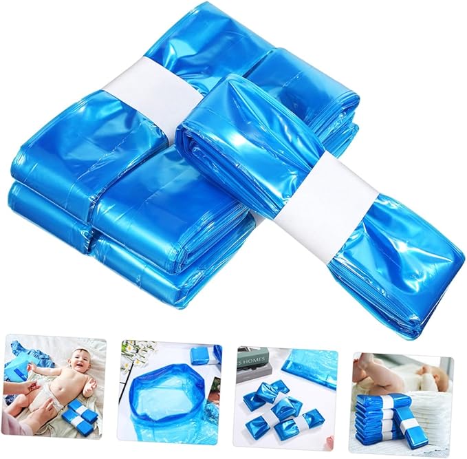 iplusmile 5 Rolls Blue Diaper Pail Bags 260mm X 7m Pe Odor-proof Trash Bags for Diaper Disposal and Outdoor Use