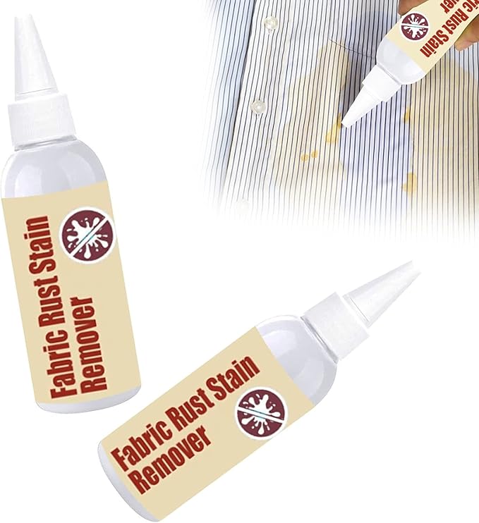 2Pcs 100ml Emergency Stain Rescue Stain Remover Fabric Rust Stain Remover Strong Clothes Rust Remover Quick Dirt Spot Stain Rust Yellow Remover Clothing Cleansing Agent Tools