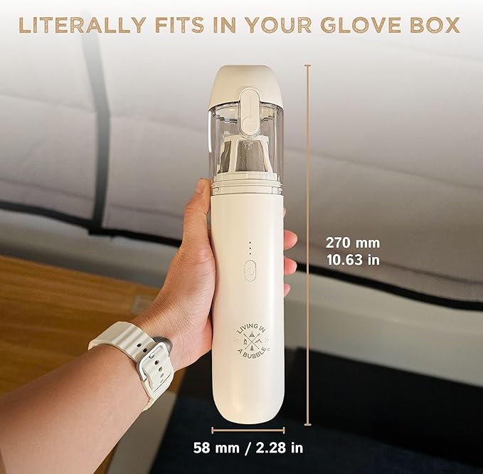 Living in a Bubble Cordless Air Duster &amp Mini Vacuum Set Portable Handheld Wireless Vacuum for Car/Van
