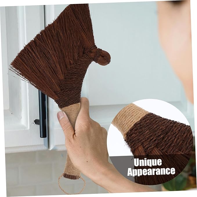 GLEAVI Desktop Cleaning Brush Soft Straw Broom for Dust Sweep Vietnamese Hand Broom Efficient for Home Office