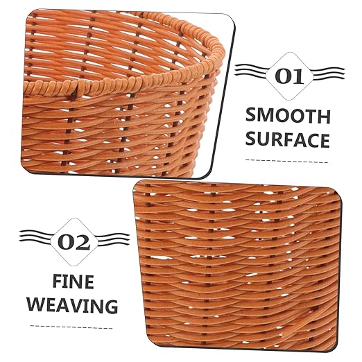 PRETYZOOM Waste Basket for Home and Kitchen Imitation Rattan Woven Trash Can Multipurpose Storage Basket for Organizing Clean Design for Spaces