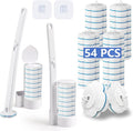 Disposable Toilet Brush 2 Pack Toilet Wand and Holder with 54 Cleaner Refills Disposable Toilet Cleaning System Cleaner Pads for Toilet BowlBathroom CleaningSinkBathtub - White