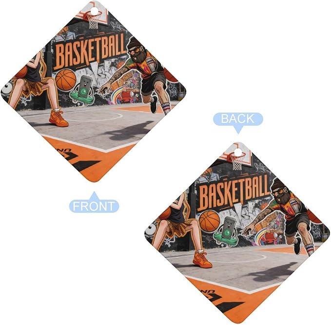 5PCS Car Air Freshener Hanging Personalized Double Sided Streetball Duel Car Fresheners Long Lasting New Cars Scents Cute Automotive Freshies for Closets Drawers (tea)