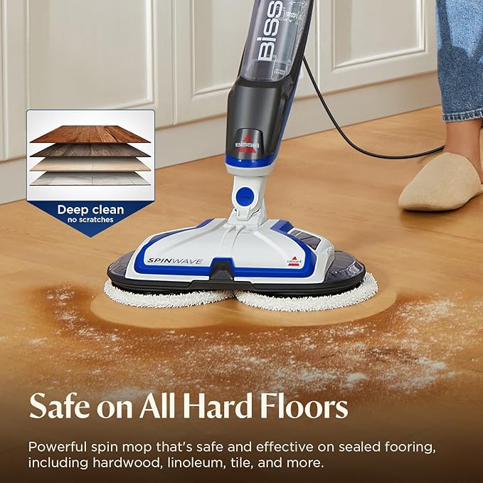Bissell® SpinWave Hard Floor Expert Corded Spin Mop Cleaner with Washable mop Pads for Sealed Hard Floors 20393