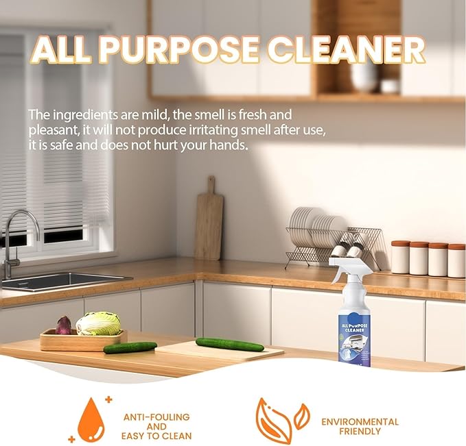 All-Purpose Heavy-Duty Degreaser Cleaner - Remove Stubborn Grease On Kitchen Hoods Tiles &amp Walls(2PCS)