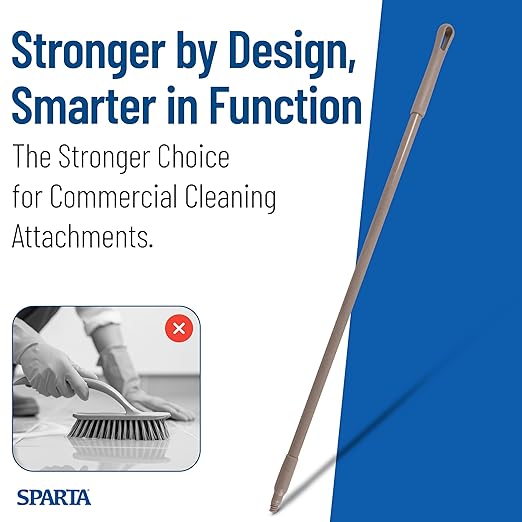 SPARTA 41225EC01 Fiberglass Broom Handle Mop Handle Replacement Handle With Acme Threaded Tip For Commercial Cleaning 48 Inches Brown (Pack of 12)