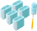 50 Count Duster Refill for Swiffer Duster Heavy Duty Duster Refills with 2 Handle 360° Dusters Refills Kit with 4X Microfibers Disposable Dusters for Cleaning Home