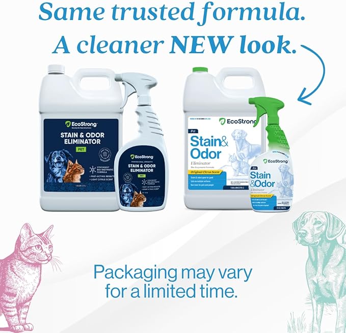 Eco Strong Pet Stain and Odor Remover - Cat Urine Enzyme Cleaner Destroyer Urine Destroyer for Dogs Pet Urine Enzyme Cleaner - 160 Oz