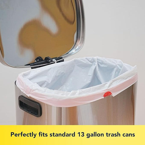 13 Gallon Tall Kitchen Trash Bags Lemon Scented 200 Count Drawstring Garbage Bags Pre-Separated Odor Control Ultra Strong Leakproof Sturdy White