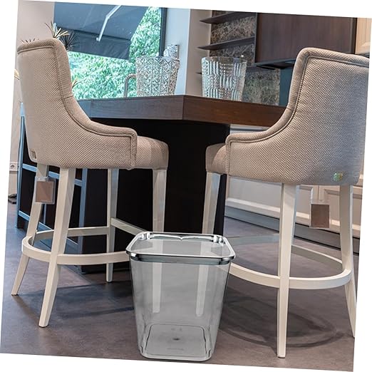 DOITOOL Large Transparent Plastic Trash Can with Press Ring PP Wastebasket for Bathroom Kitchen Office Stable Lidless Garbage Container for Home Use