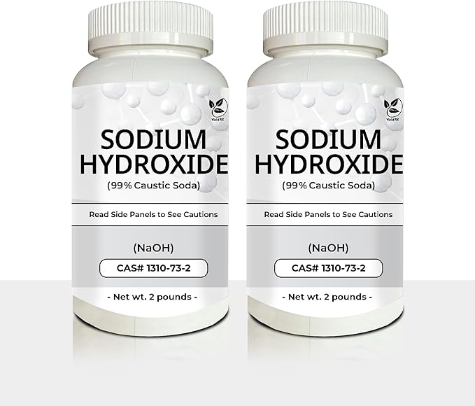 Sodium Hydroxide (Caustic Soda) - Ultimate Drain Opener and Cleaner Chemical Solution | 2 Pounds | Pack of 1 |