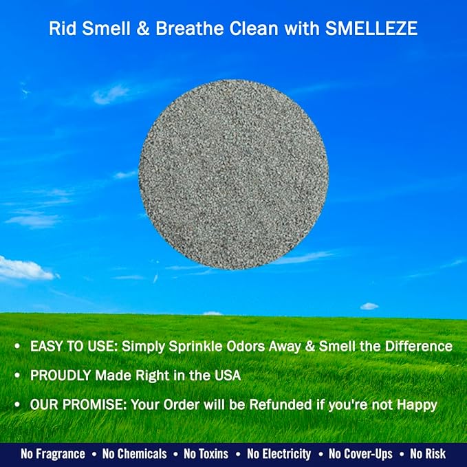 SMELLEZE Natural Ash Tray Odor Eliminator Deodorizer: 50 lb. Granules Unwanted Air Odors