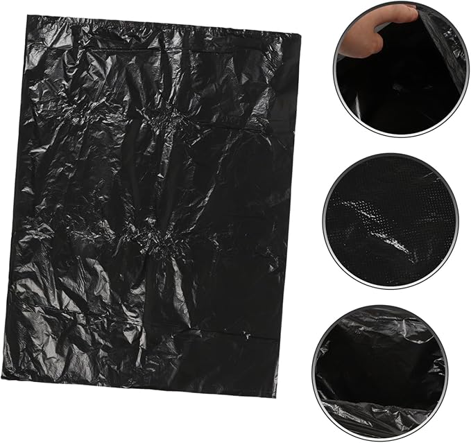 Mikinona 25pcs Thickened Garbage Bags Hdpe Tear-resistant Trash Bags for Bathroom Kitchen Home Wastebasket Liners and Leak-resistant Black Can Liners