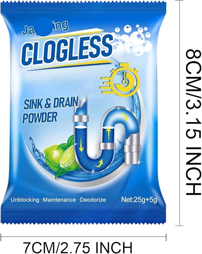 Drain Unclogging Powder - Sink Toilet &amp Kitchen Drain Cleaner - Deodorizes Cleans &amp Unblocks Grease Hair &amp Soap Scum(20PCS)