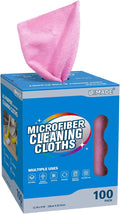 Microfiber Cleaning Cloth 100 Sheets Microfiber Towels for Cars Commercial Grade Shop Towel Washcloths Lint-Free Bulk Cleaning Rags for Mechanic Restaurant Garage Housekeeping 11x 9 Pink